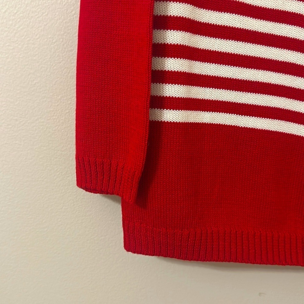 Talbots NEW Womens Nautical Red White Stripe Sweater Size 1X Preppy Coastal - Picture 5 of 9